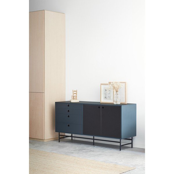 Comodă Teulat Punto, lungime 150 cm, negru-albastru-image-3