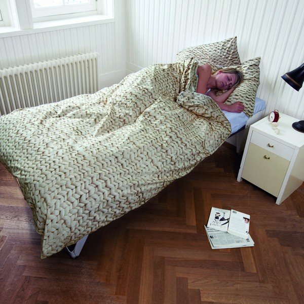 Lenjerie de pat Snurk Twirre Beige, 140 x 200 cm-image-1