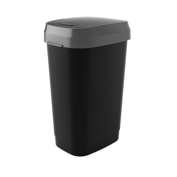 Coș de gunoi negru din plastic 50 l Dual Swing – KIS