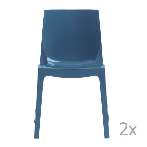 Set 2 scaune Castagnetti Ice, albastru