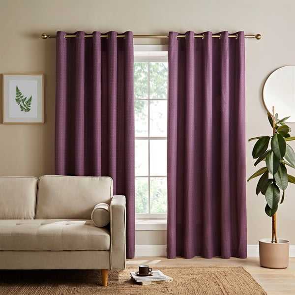Draperii violet 2 buc. 168x183 cm – Catherine Lansfield-image-1