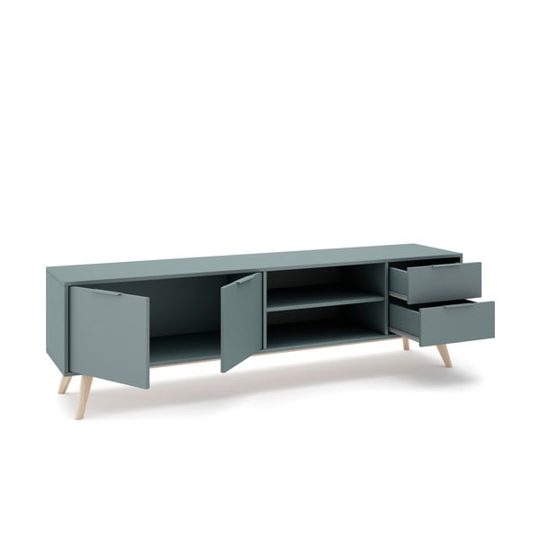 Comodă TV verde prăfuit 180x53x40 cm Pisco – Marckeric-image-2