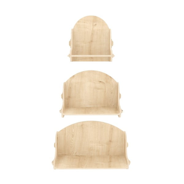 Rafturi 3 buc. cu aspect de lemn de stejar Sima – Kalune Design