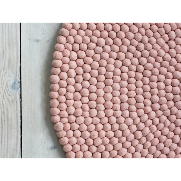 Covor cu bile din lână Wooldot Ball Rugs, ⌀ 90 cm, roz