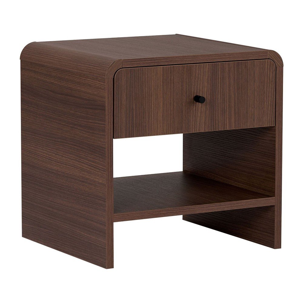 Noptieră în culoare naturală închisă cu aspect de lemn de nuc Parila – Nordure