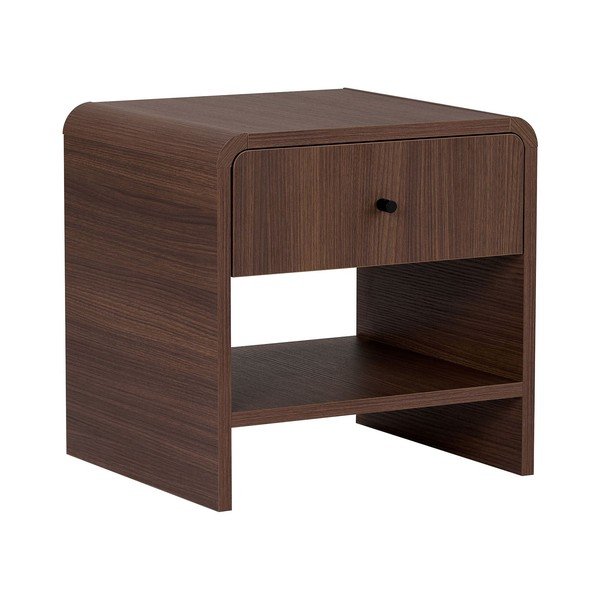 Noptieră în culoare naturală închisă cu aspect de lemn de nuc Parila – Nordure