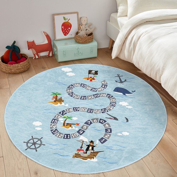 Covor pentru copii albastru deschis ø 80 cm Comfort – Mila Home-image-4