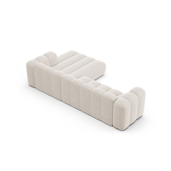 Colțar crem cu tapițerie din chenille (cu colț pe partea dreaptă/cu șezlong) Lupine – Micadoni -image-3