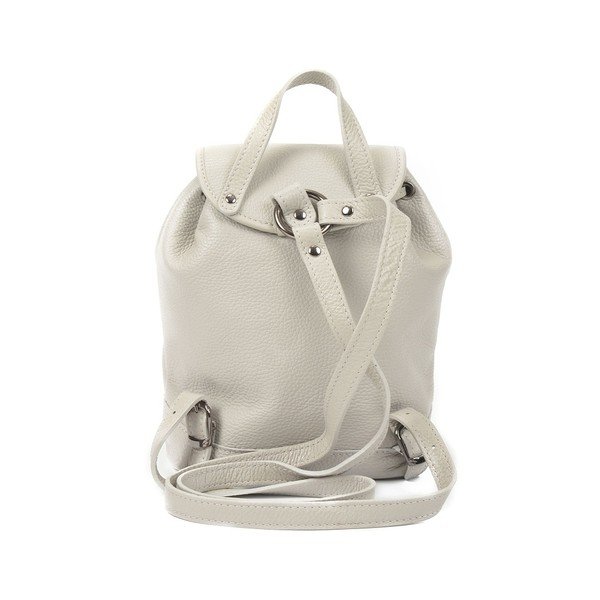 Rucsac din piele Luisa Vannini Doria, gri-image-2