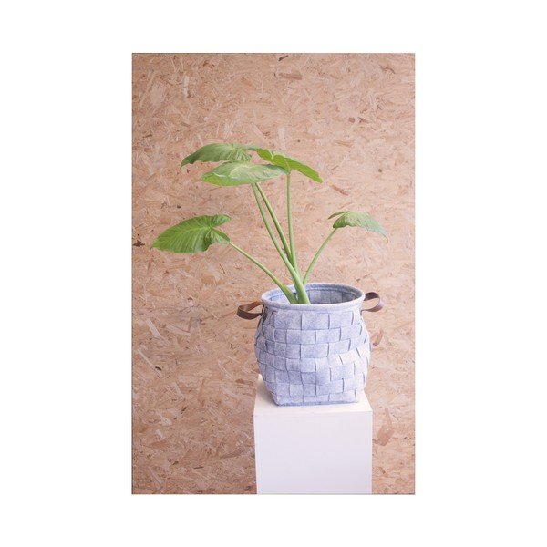 Coș pentru depozitare, cu mânere din piele, PT LIVING Storage, ⌀ 34 cm, gri-image-2