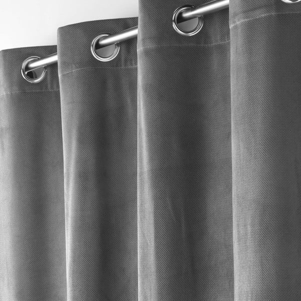 Draperie gri antracit din catifea 140x260 cm Velouriane – douceur d'intérieur-image-1