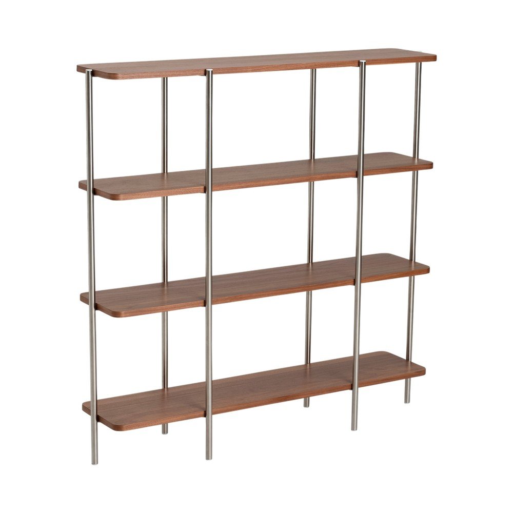 Etajeră în culoare naturală închisă cu aspect de lemn de nuc 120x120x30 cm Lyllo – Ellos Home