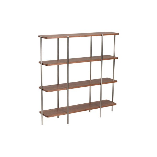 Etajeră în culoare naturală închisă cu aspect de lemn de nuc 120x120x30 cm Lyllo – Ellos Home