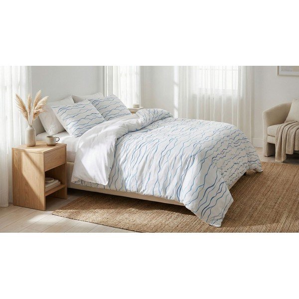 Lenjerie de pat albă pentru pat dublu 200x200 cm Serenity – Mijolnir