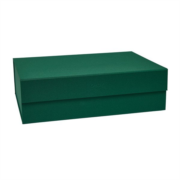 Cutie de depozitare verde-închis din carton cu capac 45x33x15 cm Hako – OYOY Living Design