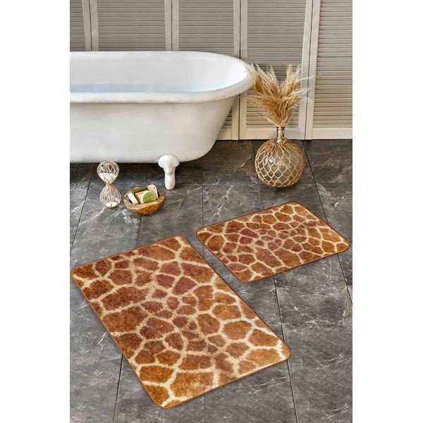 Covorașe de baie maro 2 buc. din catifea 60x100 cm – Mila Home-image-4