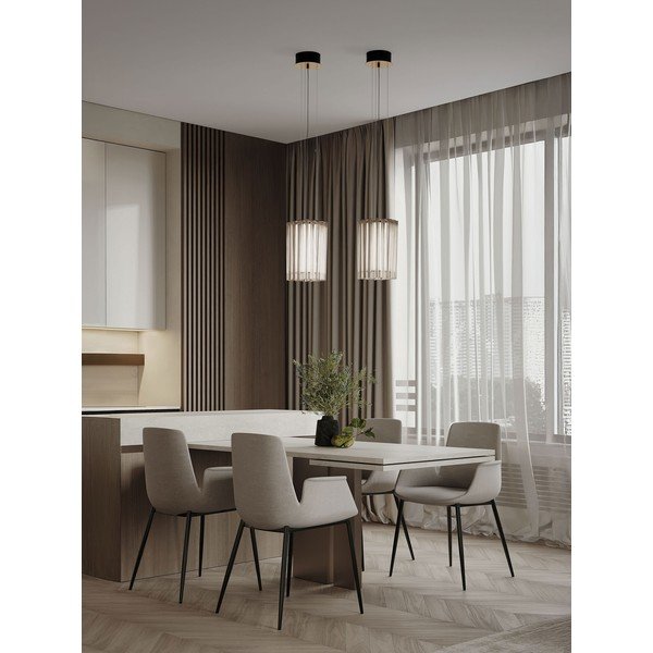 Lustră alămie LED cu intensitate reglabilă din oțel ø 22 cm Nol – Nova Luce-image-1