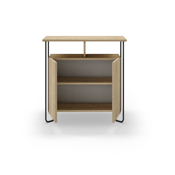 Dulap în culoare naturală cu aspect de lemn de stejar 80x80 cm Dilly – Marckeric-image-2