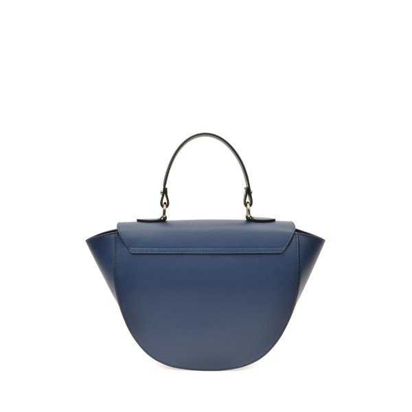 Geantă de mână din piele Luisa Vannini Luna, albastru-image-3