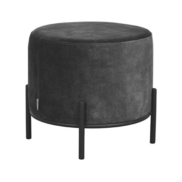 Taburet gri închis cu tapițerie din catifea Troy – LABEL51-image-3