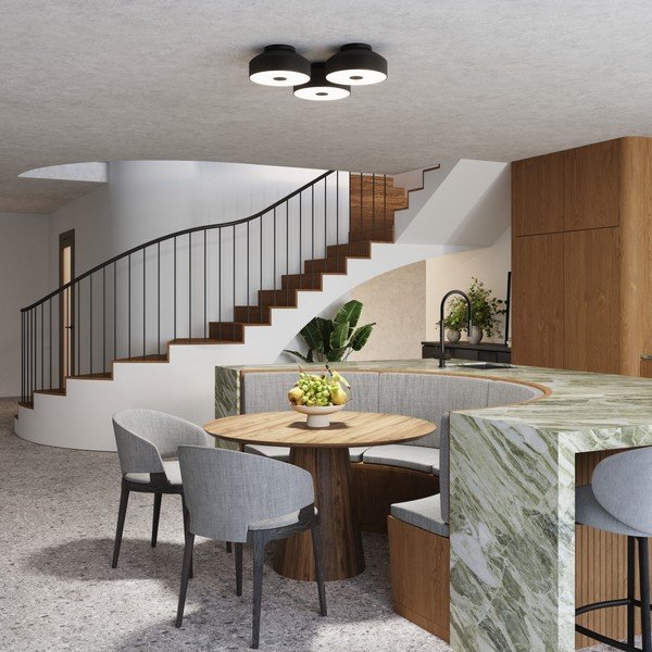 Plafonieră neagră ø 30 cm Blacko – Sollux-image-2