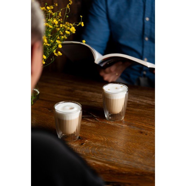 Căni 2 buc. pentru cappuccino din sticlă 250 ml Livio Duo – Vialli Design-image-3