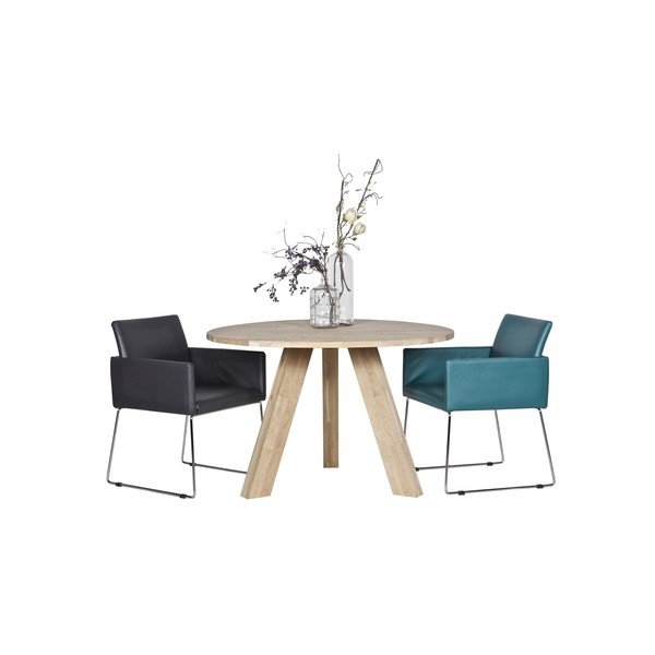 Masă din lemn de stejar WOOOD Rhonda, Ø 129 cm-image-3
