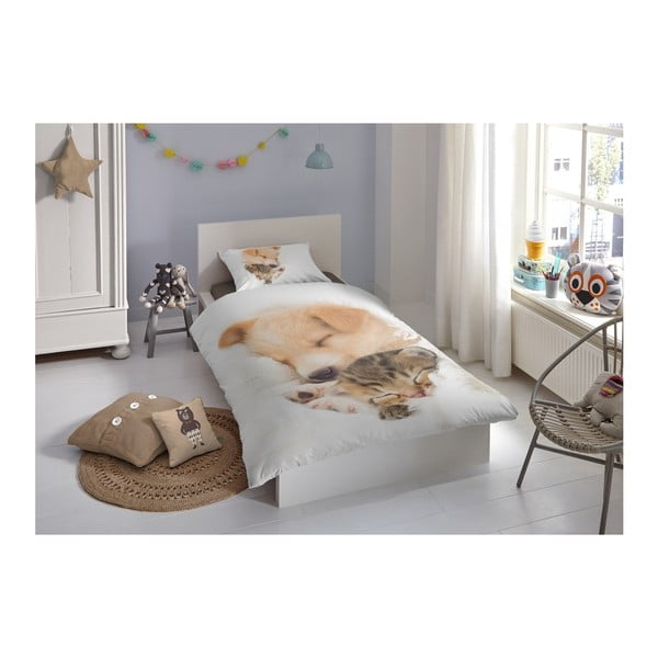 Lenjerie de pat din bumbac pentru copii Good Morning, 140 x 200 cm-image-1