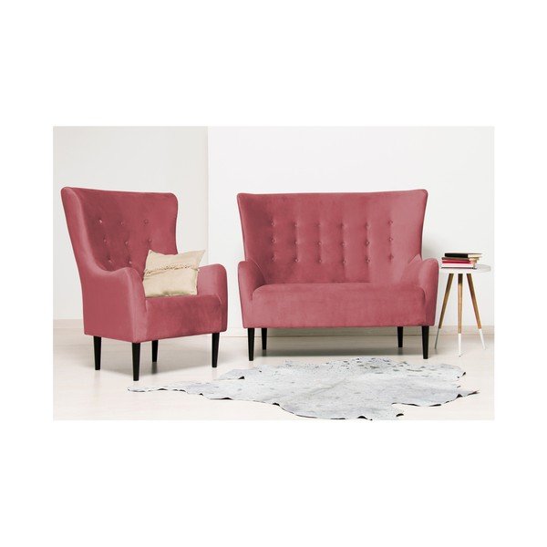 Canapea cu 2 locuri Vivonita Blair, roşu-image-2