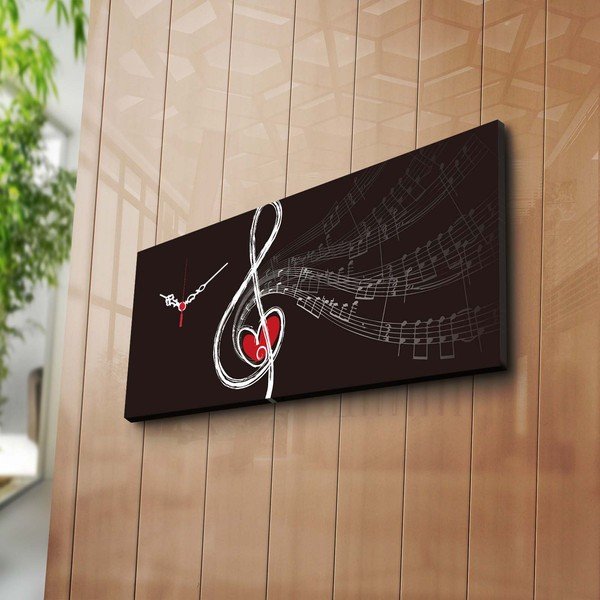 Ceas decorativ pentru perete Houslový Klíč, 30 x 70 cm-image-1