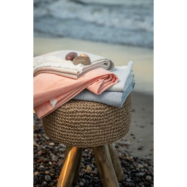 Pled din amestec de bumbac Euromant Summer Linen, 140 x 180 cm, albastru-image-3