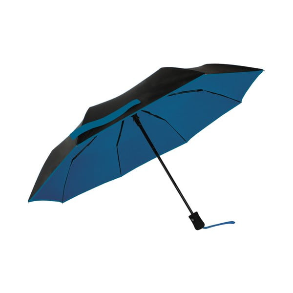 Umbrelă anti-vânt automată Ambiance Anti-UV, ⌀ 97 cm, negru-albastru