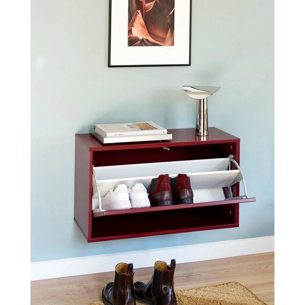 Pantofar burgundy cu deschidere înclinată/suspendat 70x30x40 cm – ReCollector-image-1