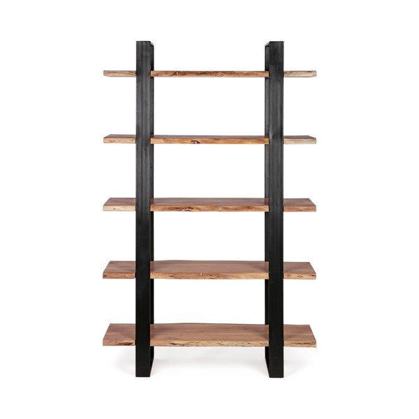 Etajeră neagră/în culoare naturală din lemn de acacia 110x180x40 cm Artur – Bizzotto