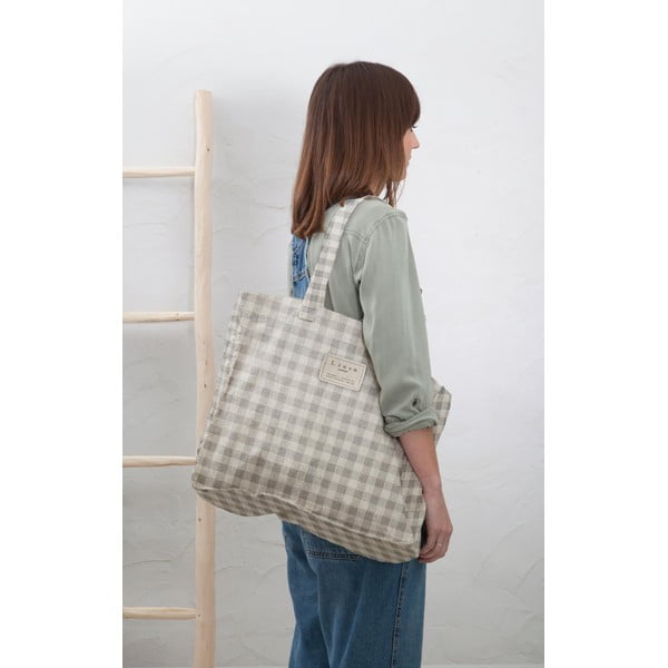 Geantă textilă Really Nice Things Really Nice Things Bag Grey Vichy-image-1
