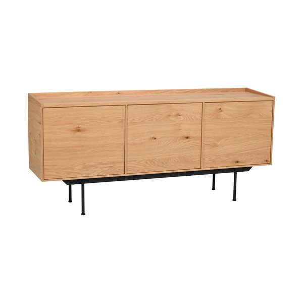 Comodă în culoare naturală joasă cu aspect de lemn de stejar 160x74 cm Brewerton - Rowico-image-2
