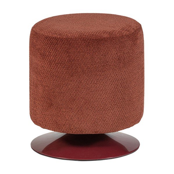 Puf roșu cu tapițerie din țesătură bouclé Islen – WOOOD