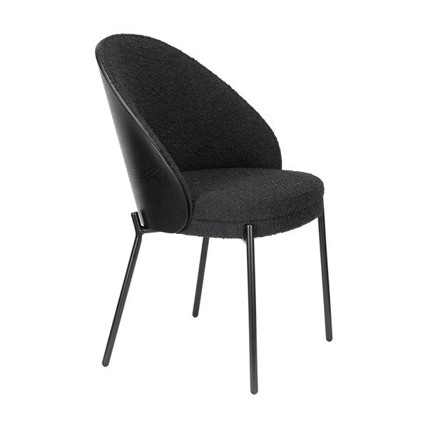 Scaun de sufragerie negru tapițat Rodin – Dutchbone