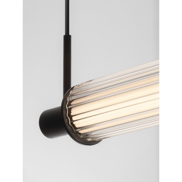 Lustră negru-mat LED cu intensitate reglabilă din aluminiu cu abajur din sticlă Glovia – Nova Luce-image-3