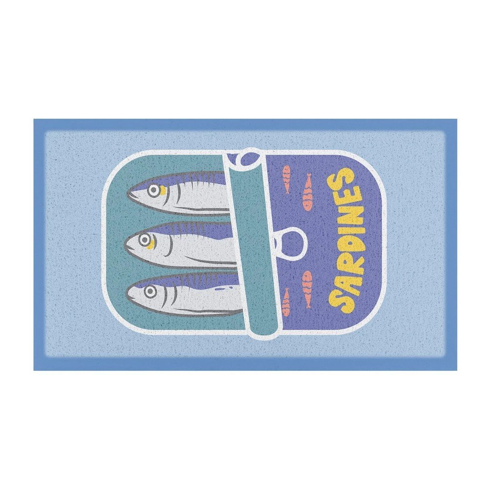 Covoras de intrare din plastic reciclat 40x70 cm Sardine Tin – Artsy Doormats