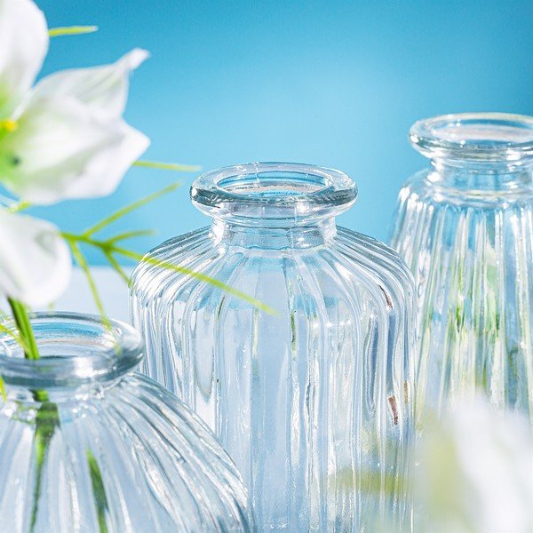 Set 3 vaze de sticlă Sass & Belle Bud, transparent-image-2