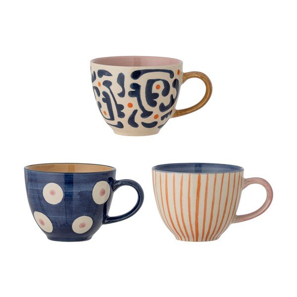Căni 3 buc. pentru latte din gresie ceramică 290 ml Eviaya – Bloomingville