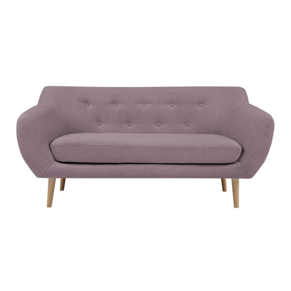 Canapea cu 2 locuri Mazzini și picioare de culoare deschisă Sofas Sicile, roz