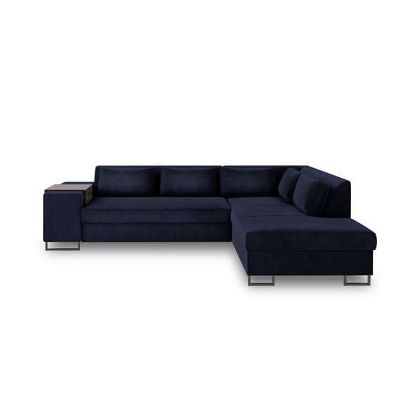 Canapea extensibilă cu șezlong pe partea dreaptă Cosmopolitan Design San Diego, albastru închis