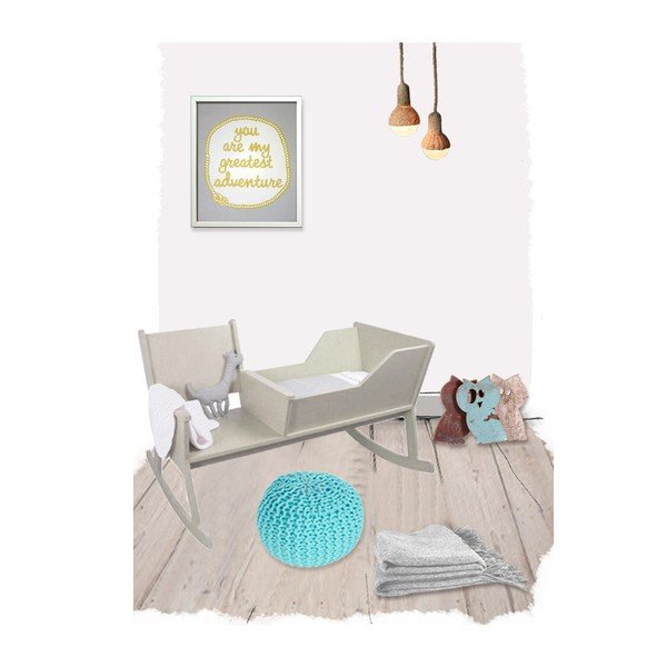 Puf lucrat manual pentru copii Nattiot Lili, albastru-image-2