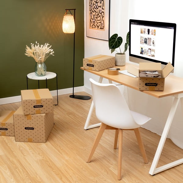 Set de 2 cutii de depozitare bej Compactor Teddy, 42 x 30 cm-image-1