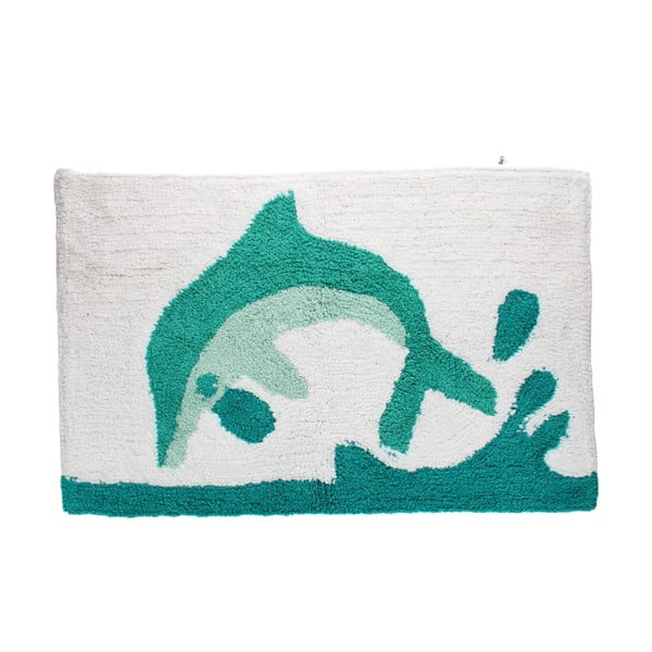 Covoraș de baie alb-turcoaz 50x80 cm Dolphin – Rex London