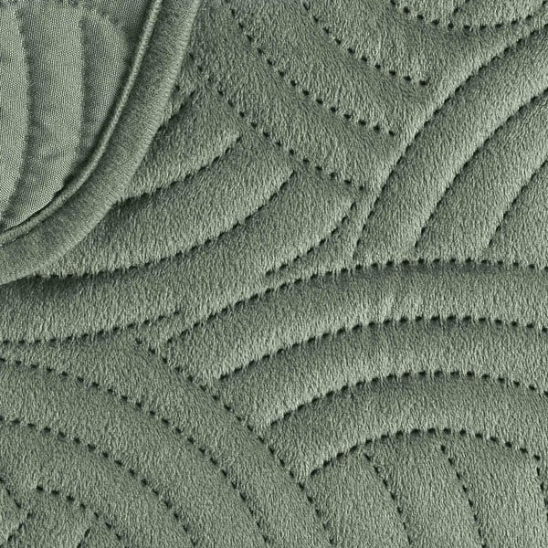 Set cuvertură și față de pernă verde din catifea 220x240 cm Solange – douceur d'intérieur-image-4