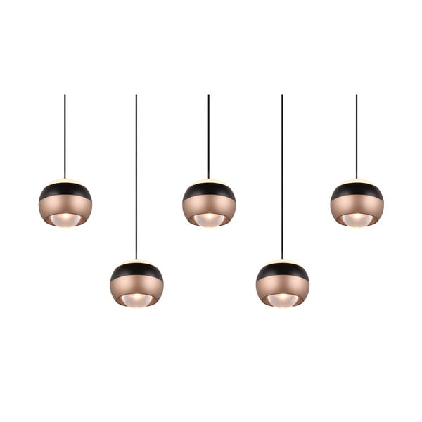 Lustră negru-arămiu  LED cu abajur din metal Orbit – Trio Select-image-2