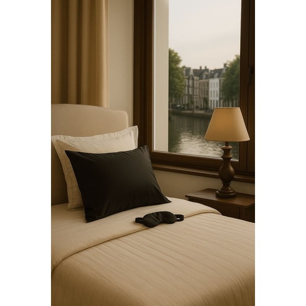 Mască de dormit neagră din mătase Mulberry Silk – Mila Home Luxury-image-3